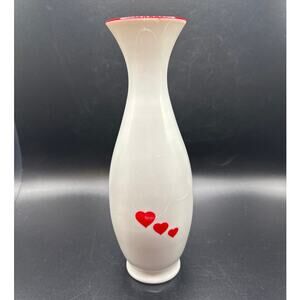 Vintage 1980s White Ceramic Heart Vase For FTD Made in Japan Cottagecore Decor